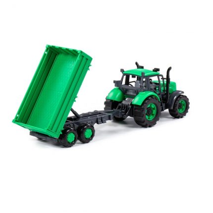 Τρακτέρ με Καρότσα Progress Friction Powered Drop-Side Trailer Tractor, Green 4810344091260 91260 3+ - Polesie