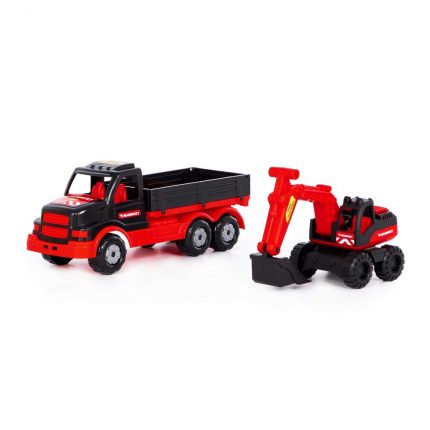 Polesie Παιχνίδι Φορτηγό και Εκσακφέας MAMMOET Torpedo Drop-Side Truck with Excavator 95923 4810344095923 3+