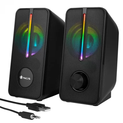 NGS GSX-150 2.0 Gaming Speakers με τροφοδοσία USB ισχύος 12W με RGB Lights Μαύρο