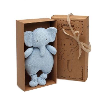 Ελεφαντάκι Βαμβακερό 30cm Blue 0m+ - Kiokids