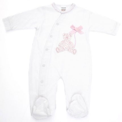 Φορμάκι Πορτογαλίας 100%Cotton Λευκό-Ροζ - Little Baby