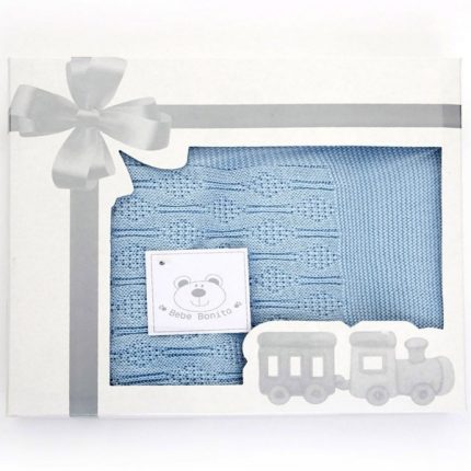 Βρεφικό Κουβερτάκι Πλεκτό Σιέλ 100% Cotton (90x90cm) - Maricarmo