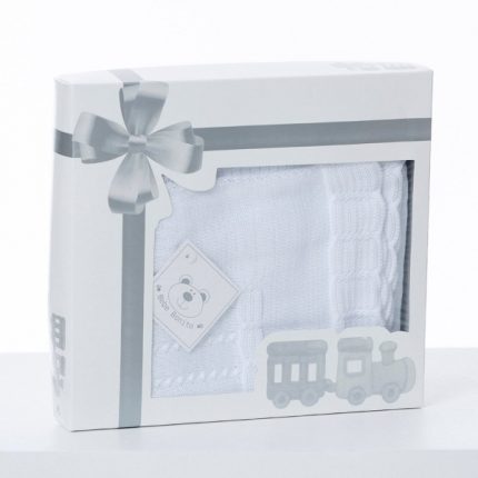 Βρεφικό Κουβερτάκι Πλεκτό Λευκό 100% Cotton (90x90cm) - Maricarmo