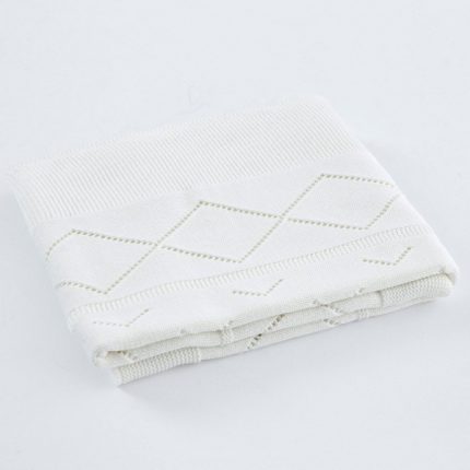 Βρεφικό Κουβερτάκι Πλεκτό Εκρού 100% Cotton (90x90cm) - Maricarmo