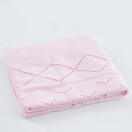 Βρεφικό Κουβερτάκι Πλεκτό Ροζ 100% Cotton (90x90cm) - Maricarmo