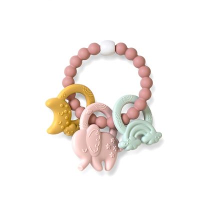 Μασητικό Σιλικόνης Ele-Fun Pink 6m+ - Saro