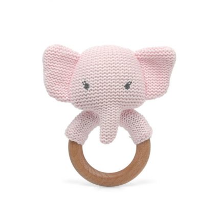 Μασητικό Βαμβακερό Ελεφαντάκι 13cm Pink 0m+ - Kiokids