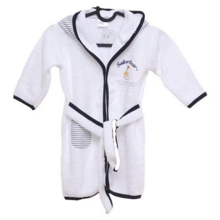 Μπουρνούζι Sailor Λευκό-Μπλε - Happy Baby