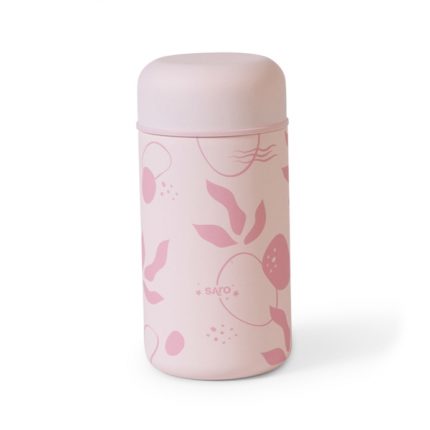 Θερμός Φαγητού Leaves Dusty Pink 500ml - Saro