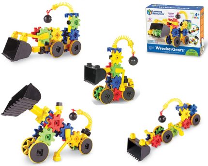 Εκπαιδευτικό Παιχνίδι STEM Gears! Gears! Gears! Οχήματα Κατασκευών με Γρανάζια Σετ 43τμχ WreckerGears 4+ - Learning Resources