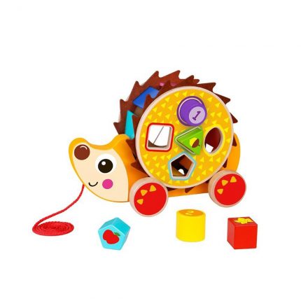 Ξύλινος Σκαντζόχοιρος Συρόμενος Με Σφηνώματα Sensory Hedgehog TKE011 12m+ 6970090046933 - Tooky Toy