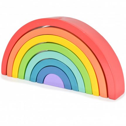 Ξύλινο Παιχνίδι Στοίβαξης Ουράνιο Τόξο Rainbow Stacker TH313 18m+ 6972633371601 - Tooky Toy