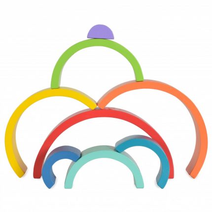 Ξύλινο Παιχνίδι Στοίβαξης Ουράνιο Τόξο Rainbow Stacker TH313 18m+ 6972633371601 - Tooky Toy