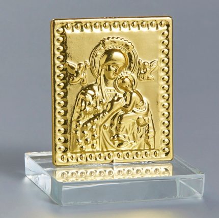 Χρυσή Μεταλλική Εικόνα σε Γυάλινη Βάση (4x5cm) | NU2033 (2004)