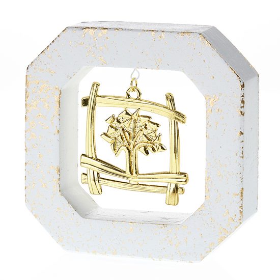 Κεραμικό με Δέντρο Ζωής σε Κάδρο Χρυσό (10x10x2,2cm) Κ440