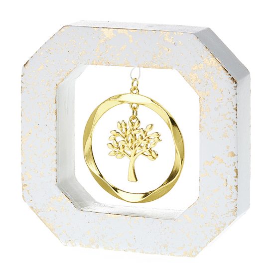Κεραμικό με Δέντρο Ζωής σε Κύκλο Χρυσό (10x10x2,2cm) Κ441