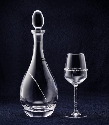 Ασημένιο Σετ Γάμου Καράφα – Ποτήρι 718 Silver 925 || Georgiou