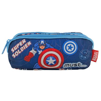 Κασετίνα Βαρελάκι με Φερμουάρ 2 Θήκες Avengers Captain America Super Soldier Must (21x6x9εκ) 5205698604300