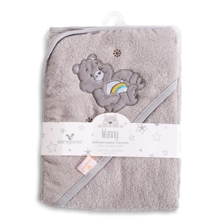 Cangaroo Βρεφική Πετσέτα Μπάνιου με Κουκούλα Hooded Towel Manny (76x76cm) Grey 3800146270056