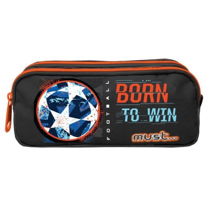 Κασετίνα Βαρελάκι με Φερμουάρ 2 Θήκες Football Born To Win Must (21x6x9εκ) 5205698604584