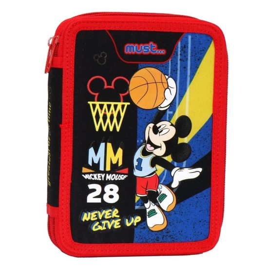 Κασετίνα Διπλή Γεμάτη Disney Mickey Mouse Never Give Up Must (15x21x5εκ) 5205698587580 #