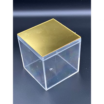 Κύβος Διάφανος με Χρυσό Καπάκι (6,5x6,5x6,5cm) | Β97