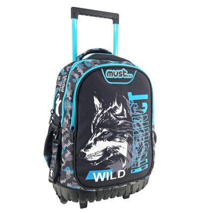 Σχολική Τσάντα Τρόλεϊ Δημοτικού 3 Θήκες Animal Planet Wild Instinct Λύκος Must (34x20x44εκ) 5205698588006