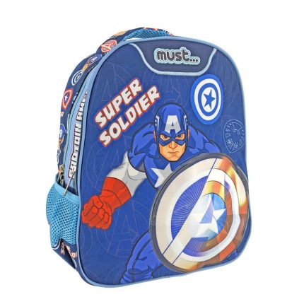 Σχολική Τσάντα Πλάτης Νηπίου Avengers Captain America Super Soldier Must 2 Θήκες (27x10x31εκ) 5205698583780