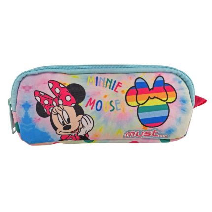 Κασετίνα Βαρελάκι με Φερμουάρ 2 Θήκες Disney Minnie Mouse I Love Rainbow Must (21x6x9εκ) 5205698604287