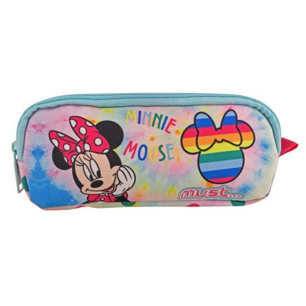 Κασετίνα Βαρελάκι με Φερμουάρ 2 Θήκες Disney Minnie Mouse I Love Rainbow Must (21x6x9εκ) 5205698604287