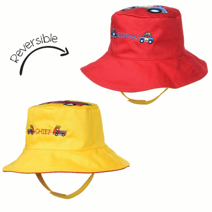 Καπέλο Διπλής Όψης UPF 50+ – Πυροσβεστικό (Cotton) - FlapJackKids
