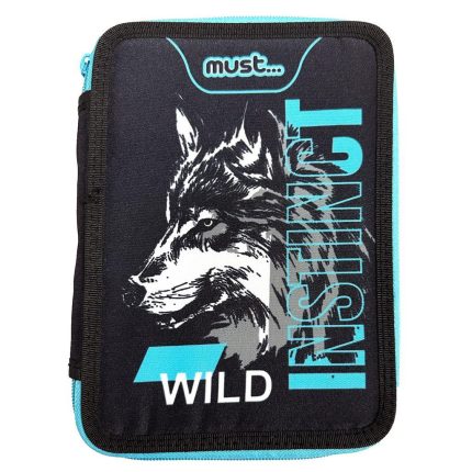 Κασετίνα Διπλή Γεμάτη Animal Planet Wild Instinct Λύκος Must (15x21x5εκ) 5205698588020