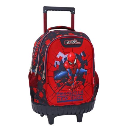Σχολική Τσάντα Τρόλεϊ Δημοτικού 3 Θήκες Spiderman Protector of New York Must (34x20x45εκ) 5205698587337 #
