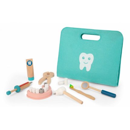 Ξύλινο Σετ Βαλιτσάκι Οδοντιάτρου TH164 Dentist Set 19τμχ 6972633372271# 3+ - Tooky Toy