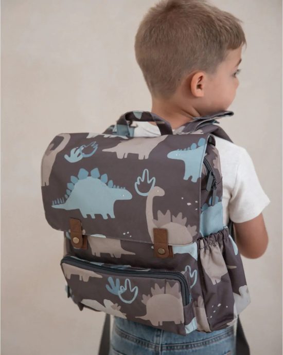 Τσάντα Πλάτης Νηπίου Backpack Charcoal Dinosaurs (28x31cm) - Minene