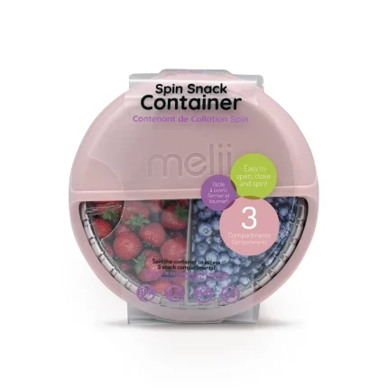 Περιστρεφόμενο Δοχείο Σνακ Pink-Grey 342ml - Melii
