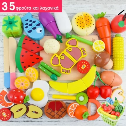 Ξύλινα Φρούτα 35τμχ 3+ - Fiko