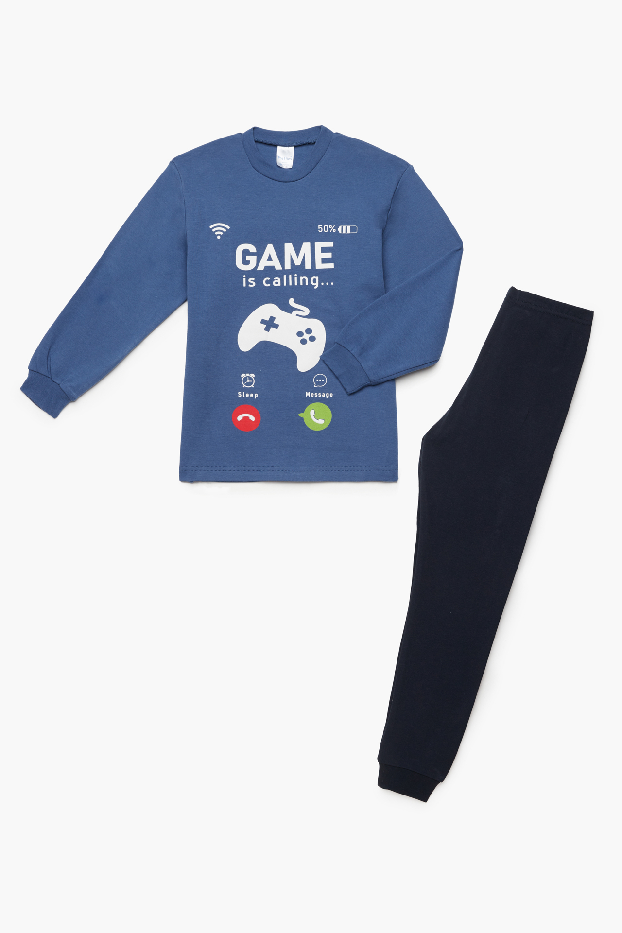 Πιτζάμα Παιδική Χειμερινή με Τύπωμα Game για Αγόρι Ραφ-Μαρίν, Βαμβακερή 100% - Pretty Baby Πιτζάμα Παιδική Χειμερινή με Τύπωμα Game για Αγόρι Ραφ-Μαρίν, Βαμβακερή 100% - Pretty Baby
