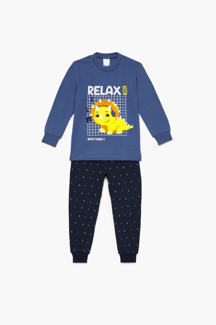 Βρεφική Χειμερινή Πιτζάμα για Αγόρι Relax Ραφ-Μαρίν, Βαμβακερή 100% - Pretty Baby