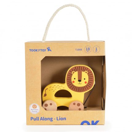 Ξύλινο Συρόμενο Λιοντάρι Pull Along Lion TJ008 6972633376347 18m+ - Tooky Toy