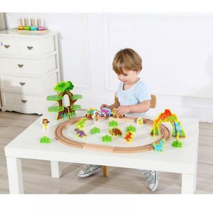 Σετ Ξύλινο Τρένο με Δεινοσαύρους Dinosaur Train Set - Medium TKI054 40τμχ 6970090047114 3+ - Tooky Toy