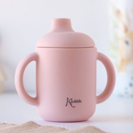 Εκπαιδευτικό Ποτηράκι Σιλικόνης 120ml Ροζ 4m+ - Kiokids