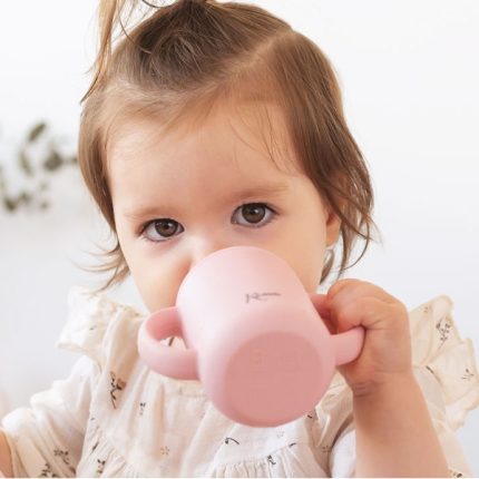 Εκπαιδευτικό Ποτηράκι Σιλικόνης 120ml Ροζ 4m+ - Kiokids