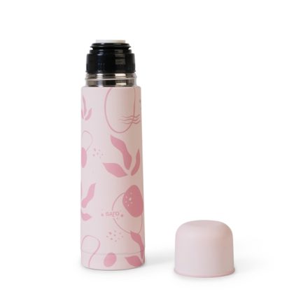 Θερμός Υγρών Leaves Dusty Pink 500ml - Saro