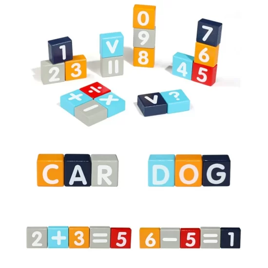 Ξύλινα Τουβλάκια Γράμματα και Αριθμοί 100τμχ 3+ - Fiko