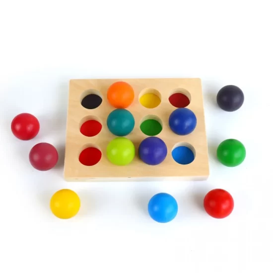 Ξύλινο Παιχνίδι με Χρωματιστές Μπάλες 3+ - Fiko
