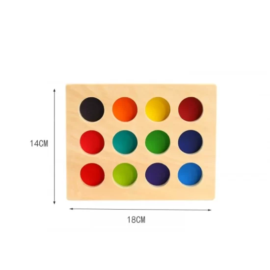 Ξύλινο Παιχνίδι με Χρωματιστές Μπάλες 3+ - Fiko