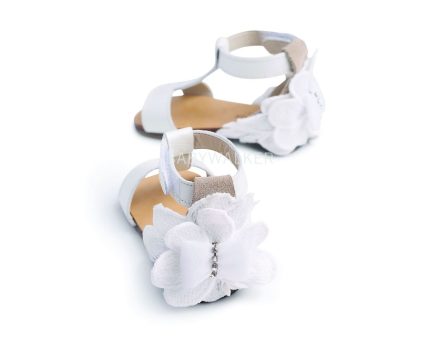 Babywalker Βαπτιστικό Δερμάτινο Πέδιλο Περπατήματος για Κορίτσι Χρώμα Εκρού, BW4636