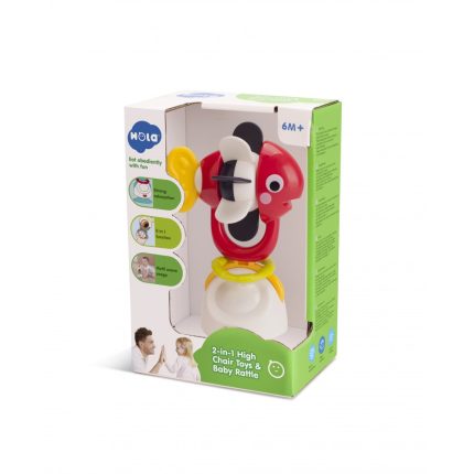 Ψαράκι Βεντούζα-Κουδουνίστρα 2σε1 High Chair Toys & Baby Rattle E7975C 3800146223915 6m+ - Hola