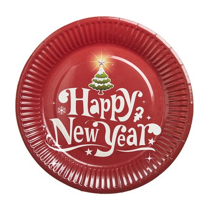 Χάρτινο Πιάτο New Year 18εκ 10τμχ ΡΤ068-1